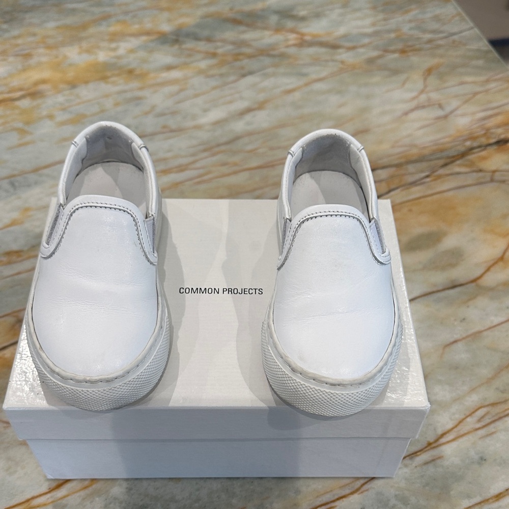 Common Projects Kids White Slip-On Sneakers